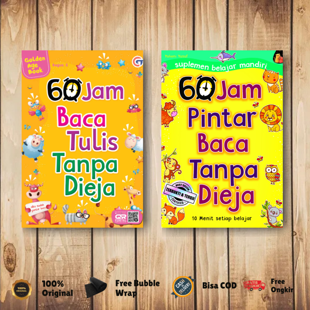 Buku Aktivitas Belajar  60 Jam Baca Tulis Tanpa Dieja & Buku 60 Jam Pintar Baca Tanpa Dieja