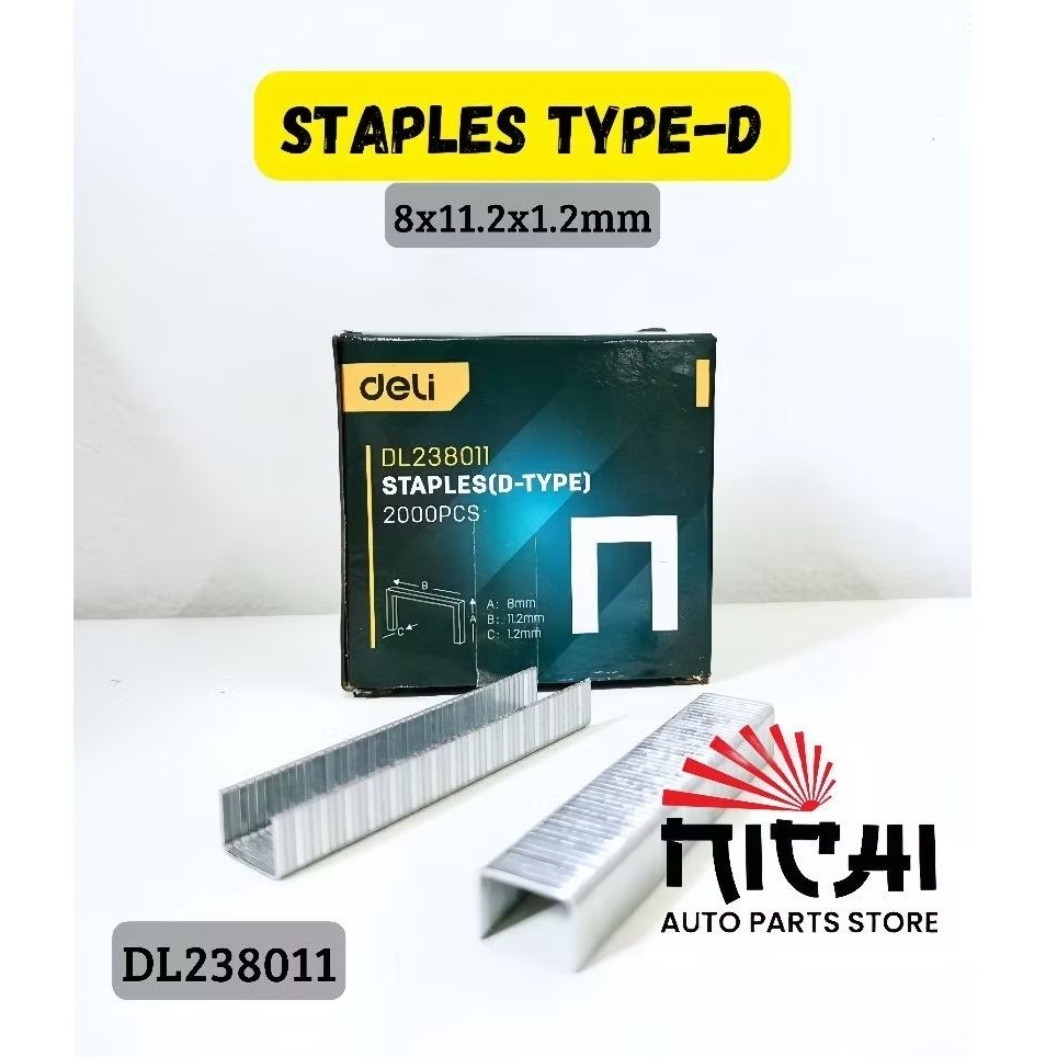 

STAPLES TYPE D 8x11.2x1.2mm DELI DL238011