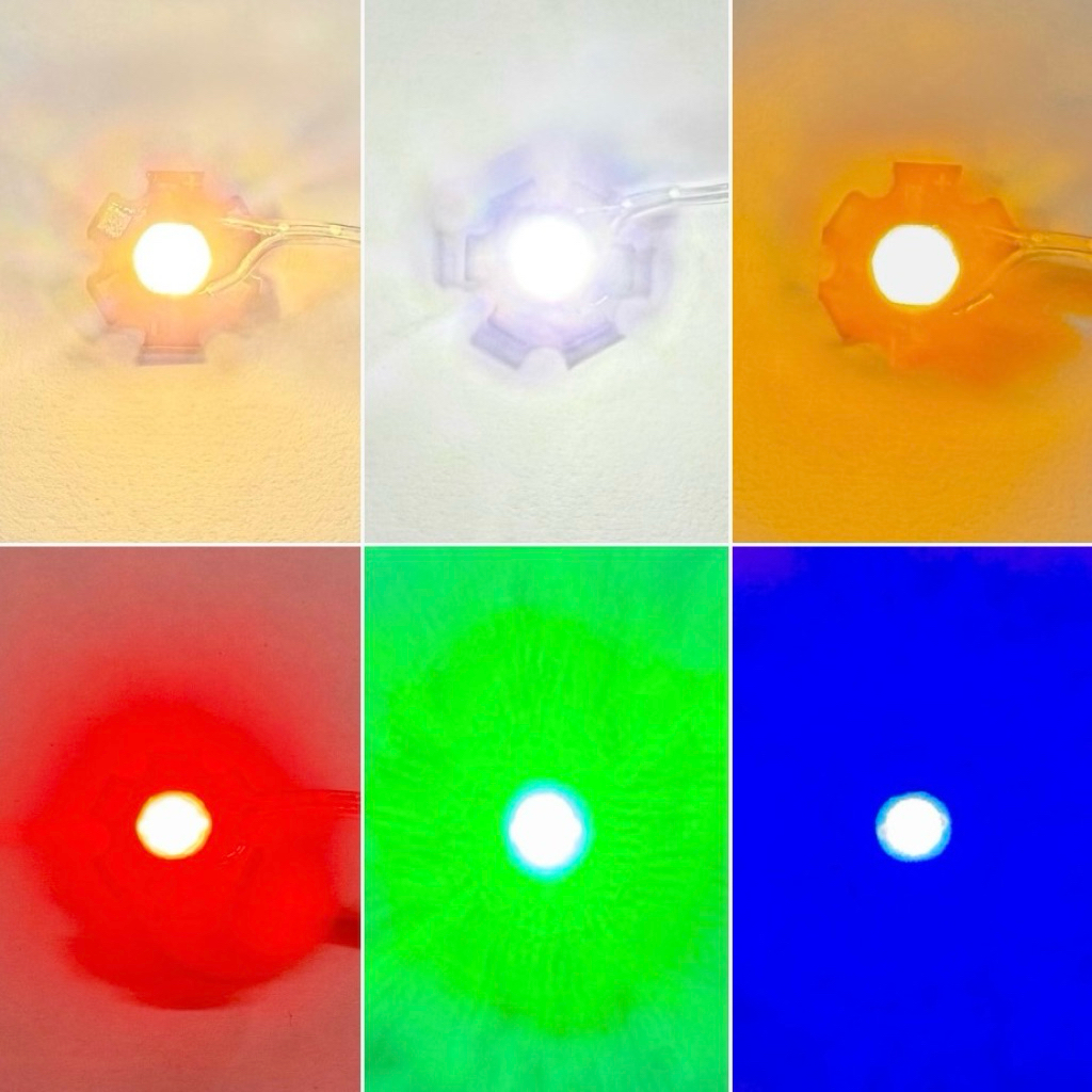 Led HPL 1W 3W 1 Watt + Heatsink Set 3 Watt Warna Putih Merah Kuning Hijau Biru White Warm White Yell