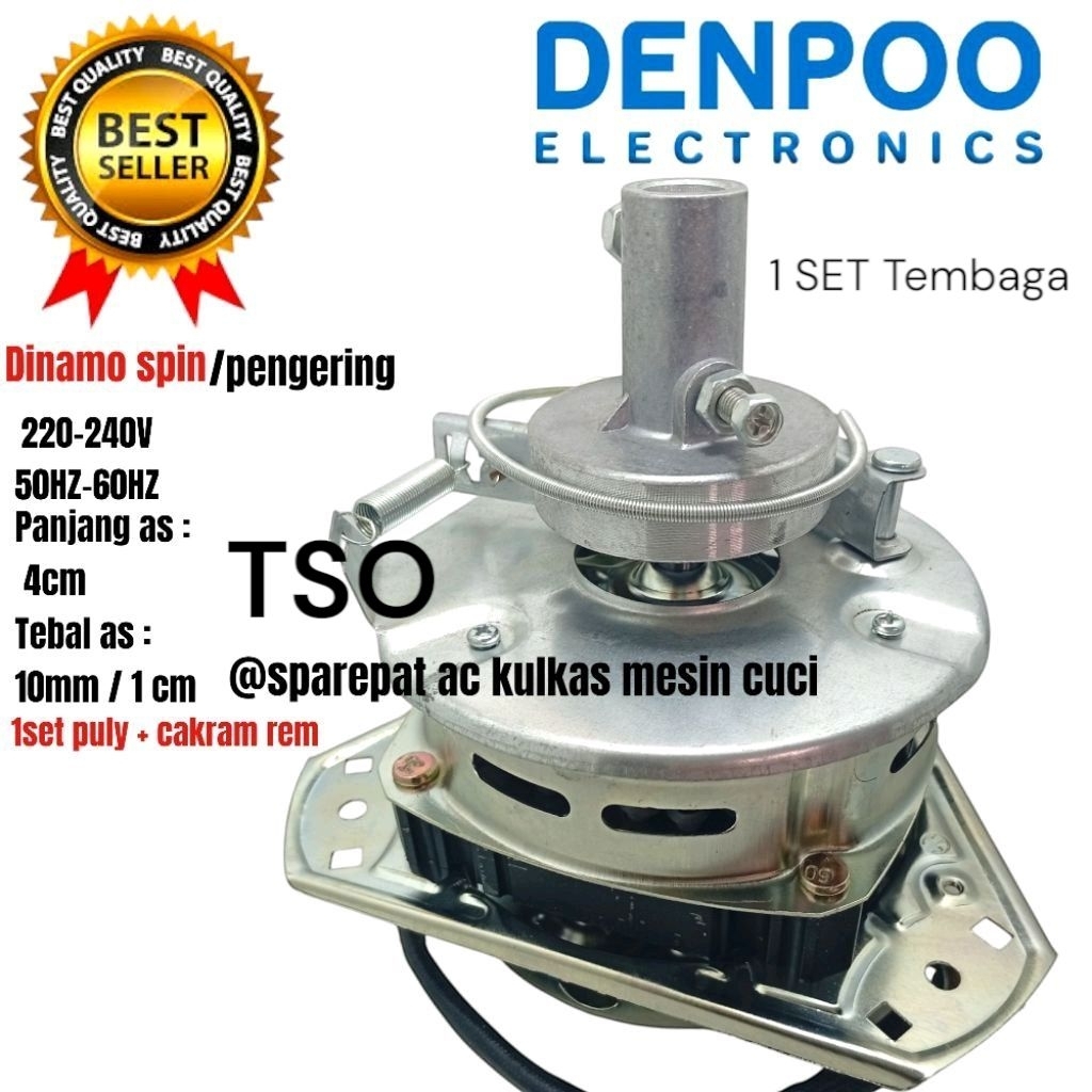 dinamo spin pengering mesin cuci denpoo 2 tabung DW888