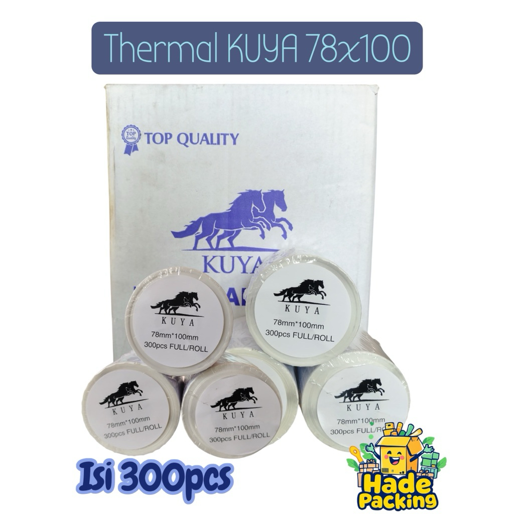 

Label sticker THERMAL ROLL KUYA 78x100mm 300pcs WATERPROOF REKAT KUAT