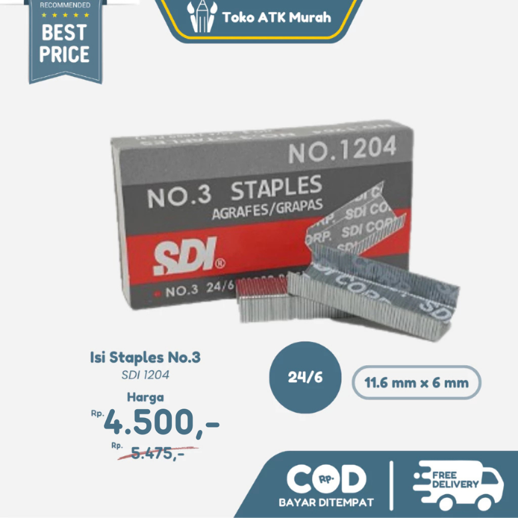 

Staples SDI no.3 - Isi Stapler Ukuran Besar & Kuat