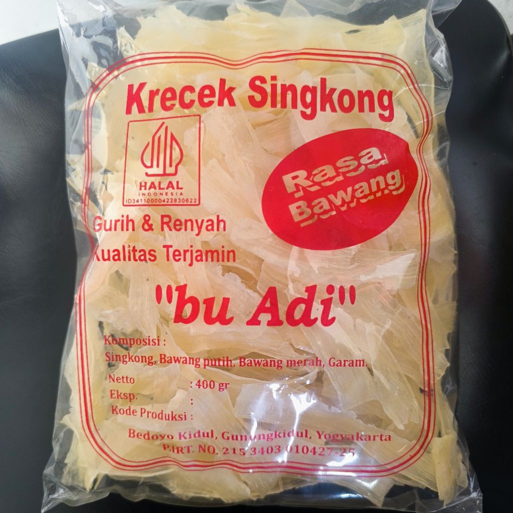 Ireng_Sgtireng Krecek Singkong Bu Adi Khas Gunungkidul Mentah Manggleng Siap Goreng