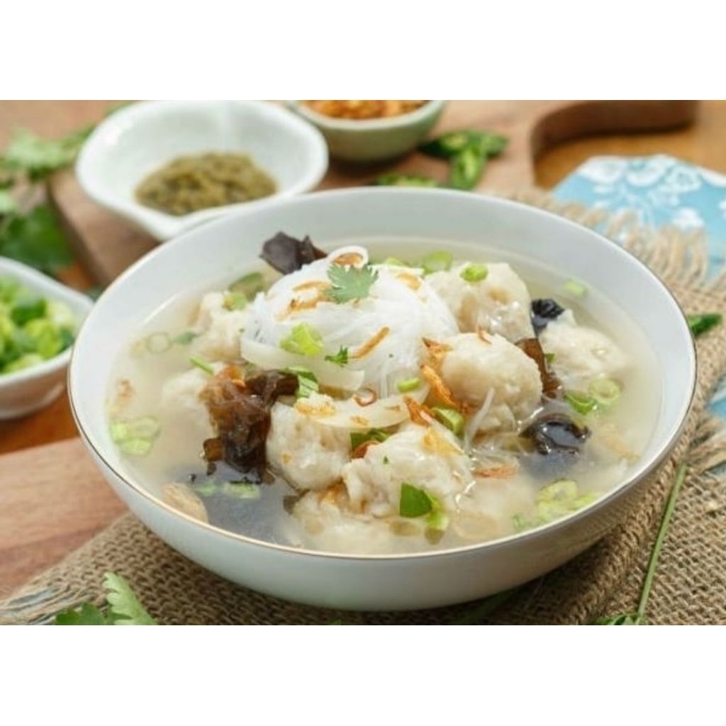 

Tekwan palembang Frozen siap diolah bumbu lengkap. 1porsi siap diolah/masak