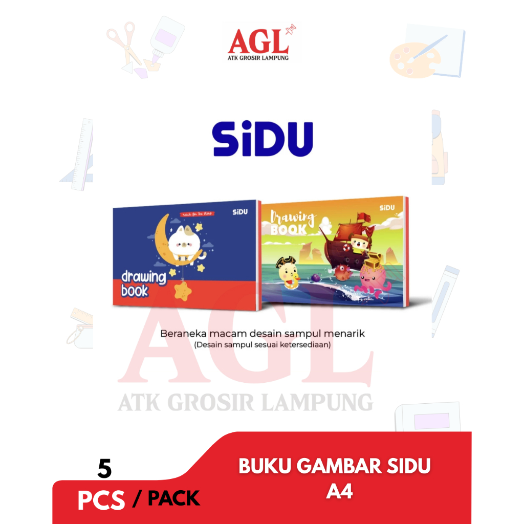

SIDU - (5pcs) DRAWING BOOK SIDU / BUKU GAMBAR SIDU ukuran A4 isi 5 buku /pack - Grosir