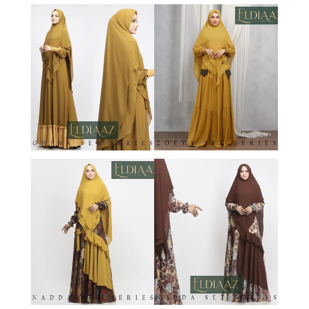 Gamis set Khimar by Eldiaaz gamis premium mewah HQ