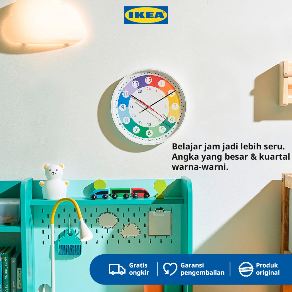 IKEA KORVTRAD Jam Dinding Aneka Warna 28cm