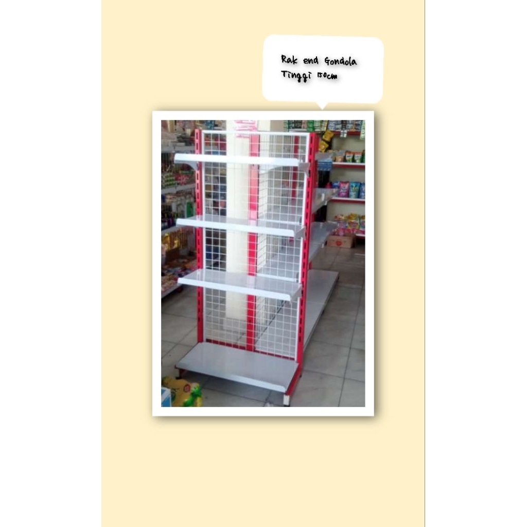 rak gondola singel  depan End Rak gondola singel rak gondola dinding