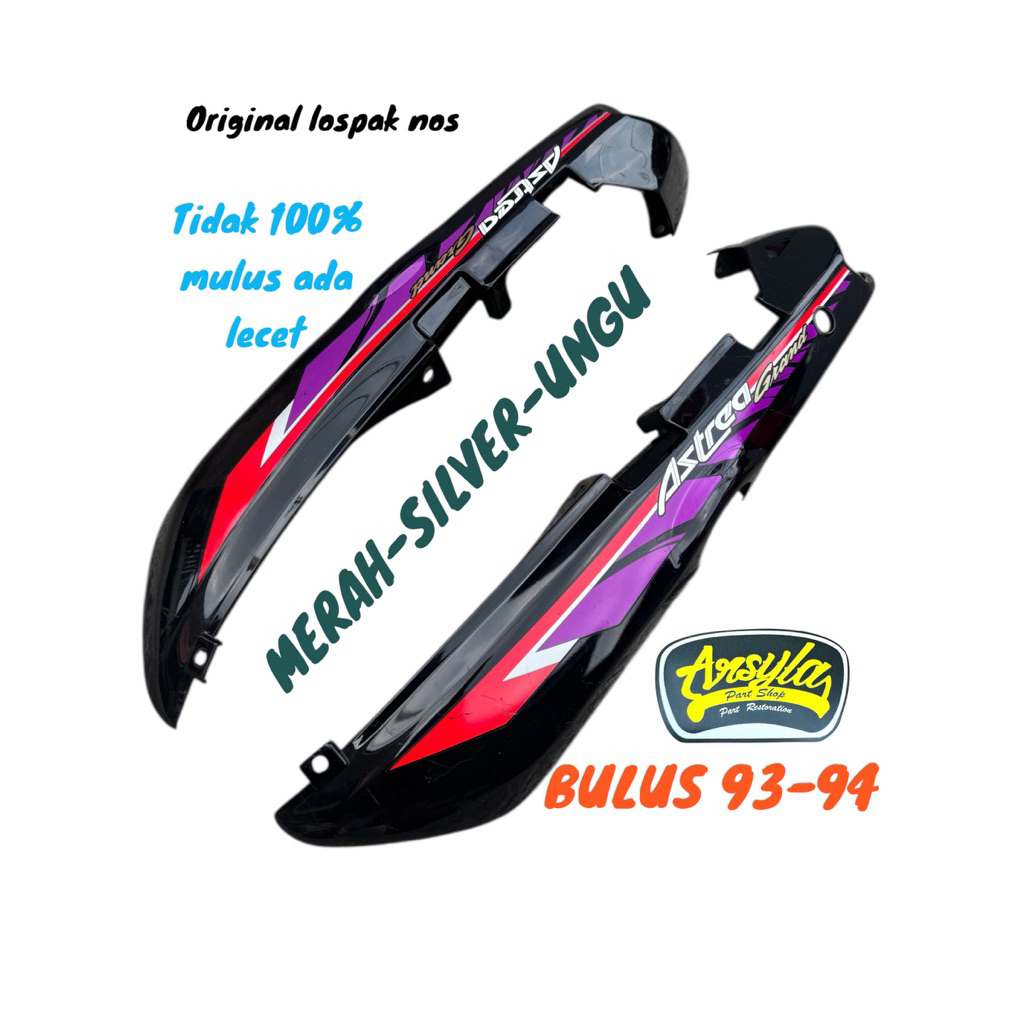 body Honda Astrea grand bulus 93 94 original Nos lospak tanpa kemasan plus strip merah silver ungu