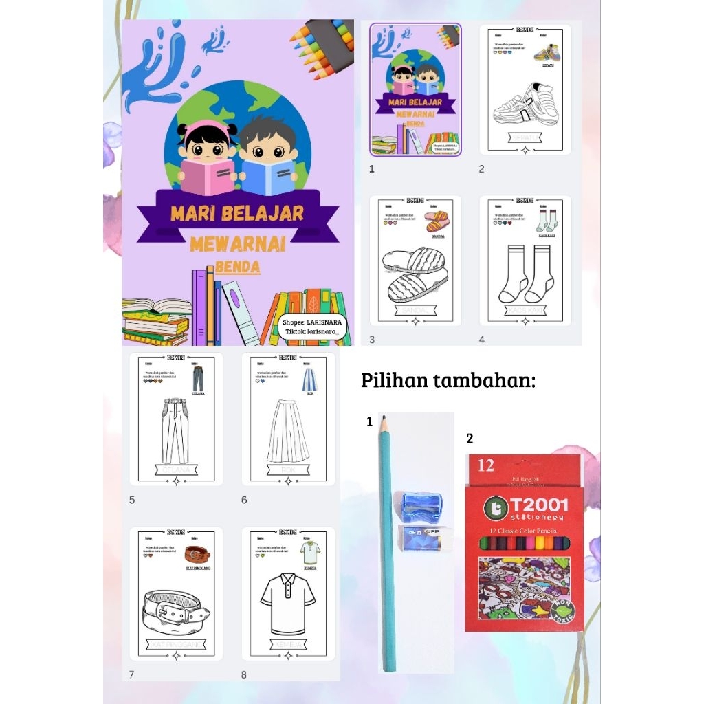 

Worksheet/Lembar Kerja Mewarnai Anak PAUD/TK/SD (Isi 25 lembar)