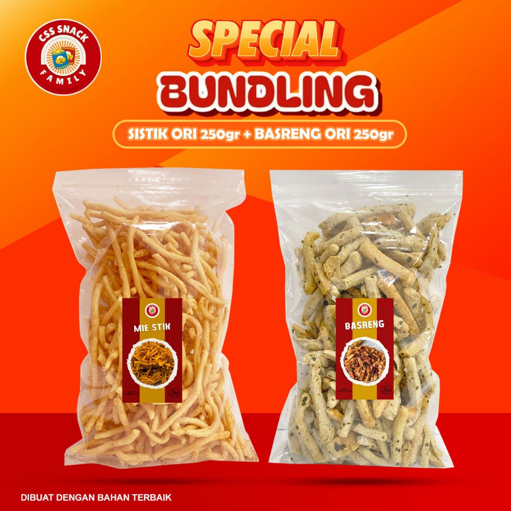 

( SPECIAL BUNDLING 250GR ) SISTIK ORI MIE STIK & BASRENG ORI GURIH RENYAH BIKIN NAGIH