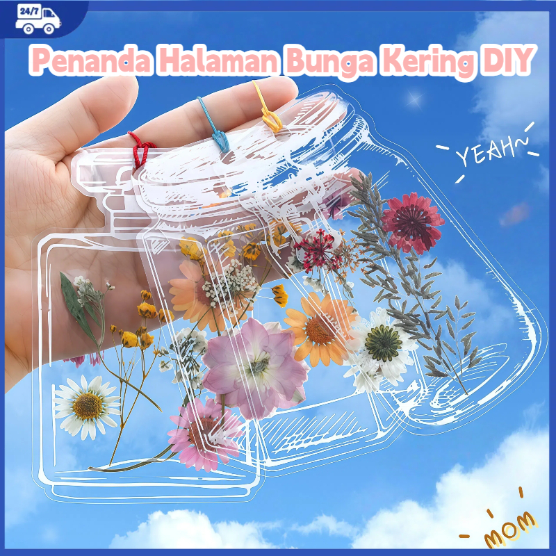 

60 Pcs Penanda Buku Bunga Kering Buatan Tangan Bahan Diy Bunga Ditekan, Aksesori Sekolah
