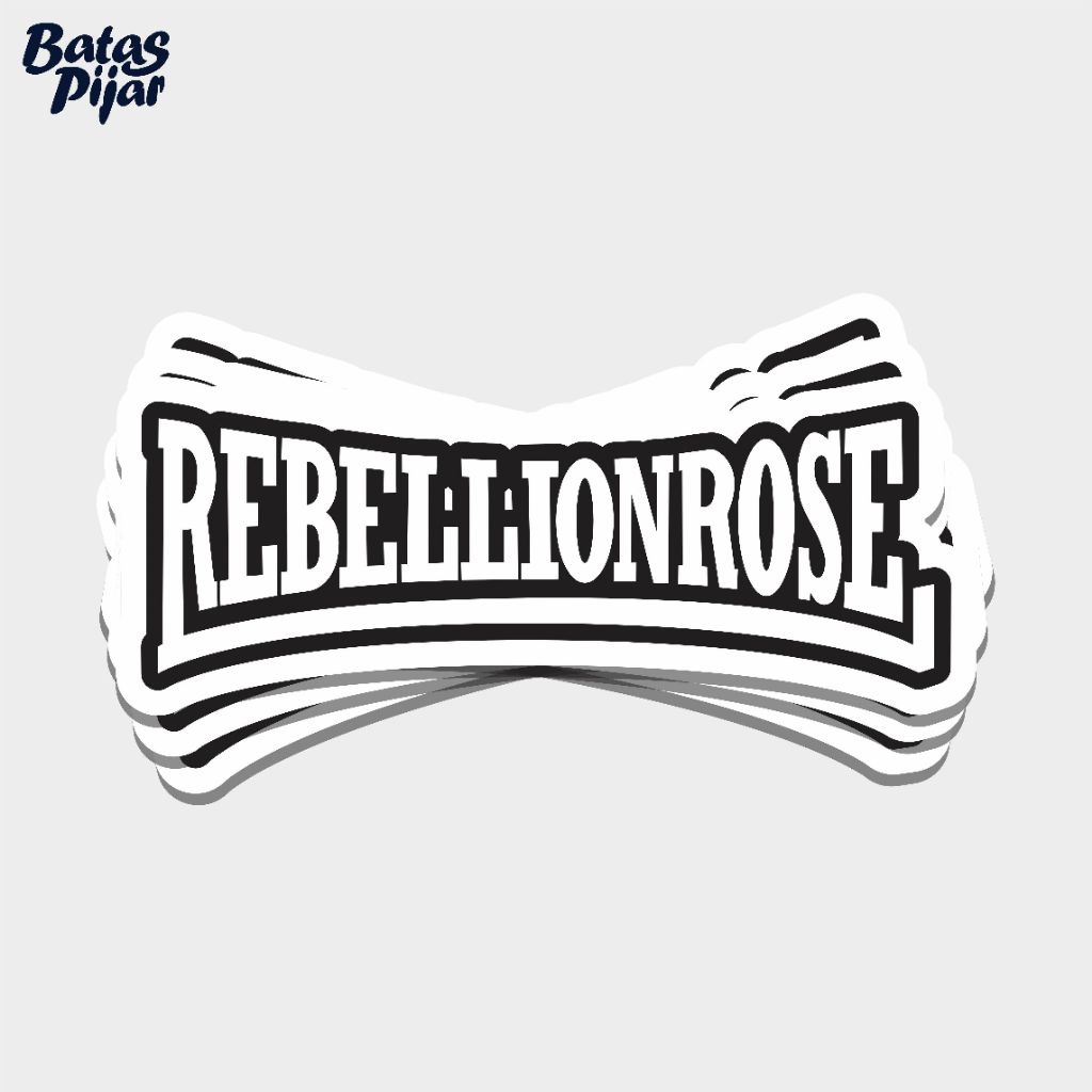 Stiker Band Punk Rock Rebellion Rose Jumbo Vinyl Glossy Waterproof Sticker