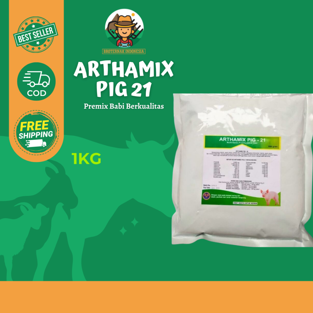Arthamix Pig 1 Kg - Suplemen Babi 1 Kg - Suplemen Ternak Babi - Premix Babi