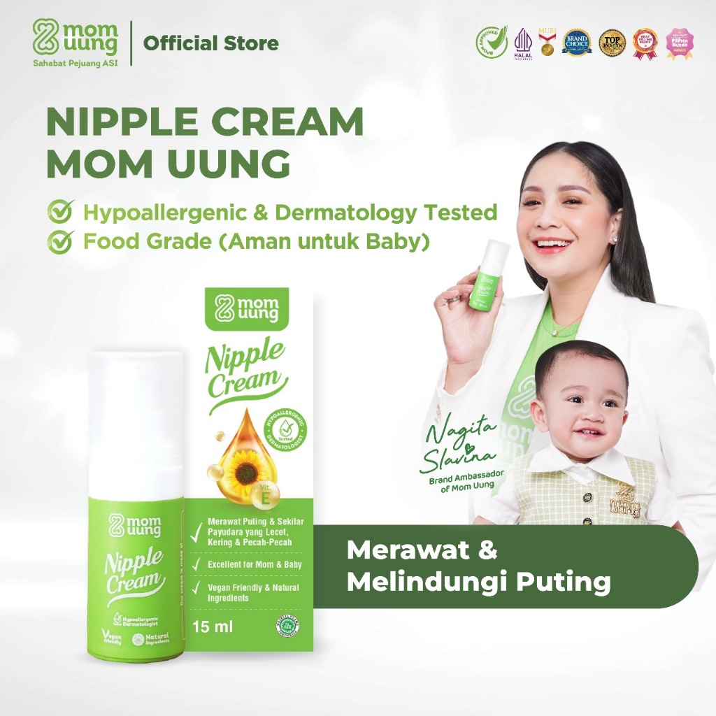 Mom Uung Nipple Cream - Krim Puting Lecet - Food Grade Aman Untuk Bayi - Halal BPOM