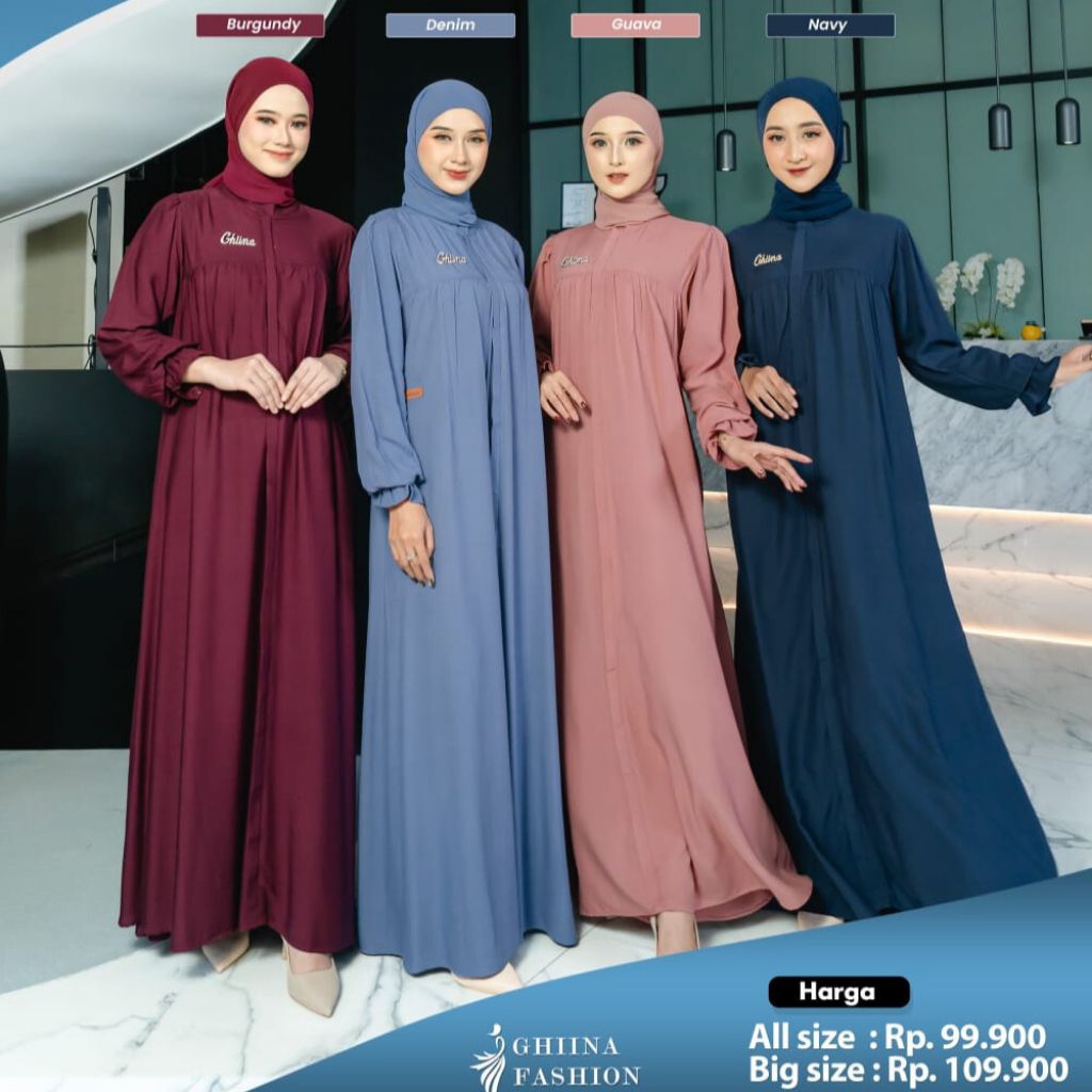 Gamis Rayon Aylin by Ghina Fashion – Bahan Rayon Premium, Bisa COD