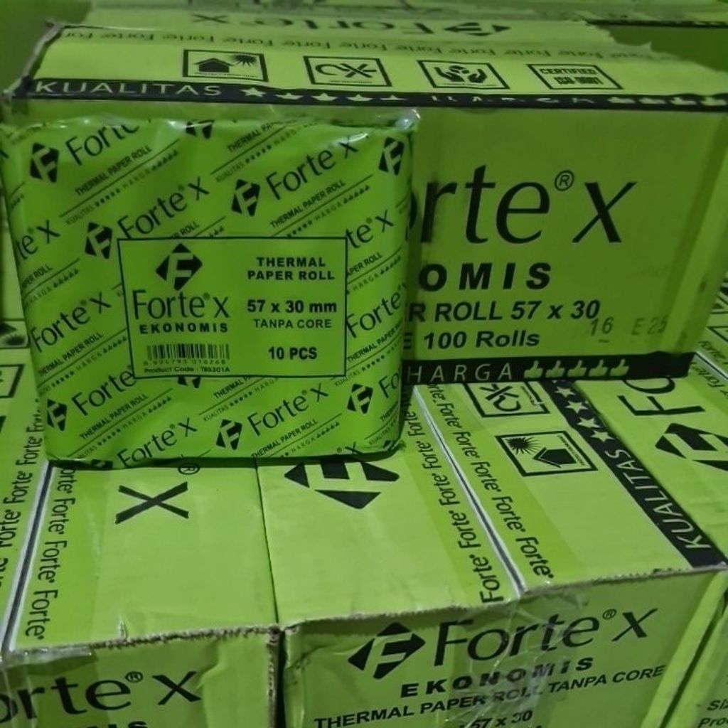 

Kertas Thermal Paper Roll Forte 57 x 30 (1pack isi 10roll)