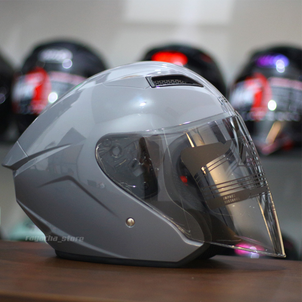 ASCA HELM X5 SOLID DIM GREY | HELM HALFFACE SINGLE VISOR