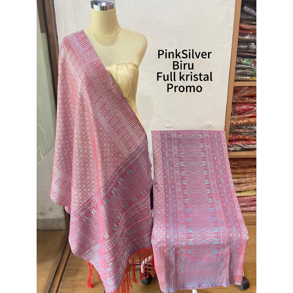 PROMO SONGKET TUMTUMAN TANPA SAMBUNG KAIN KRISTAL CANTIK MEWAH BISA UNTUK PENGANTIN