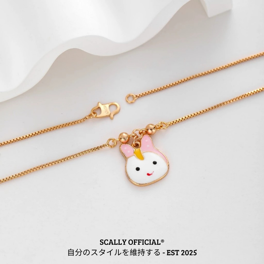 Scally - Kalung Titanium Anak Wanita Emas Muda Nama Murah Anti Karat Asli Anti Karat Fashion Anak