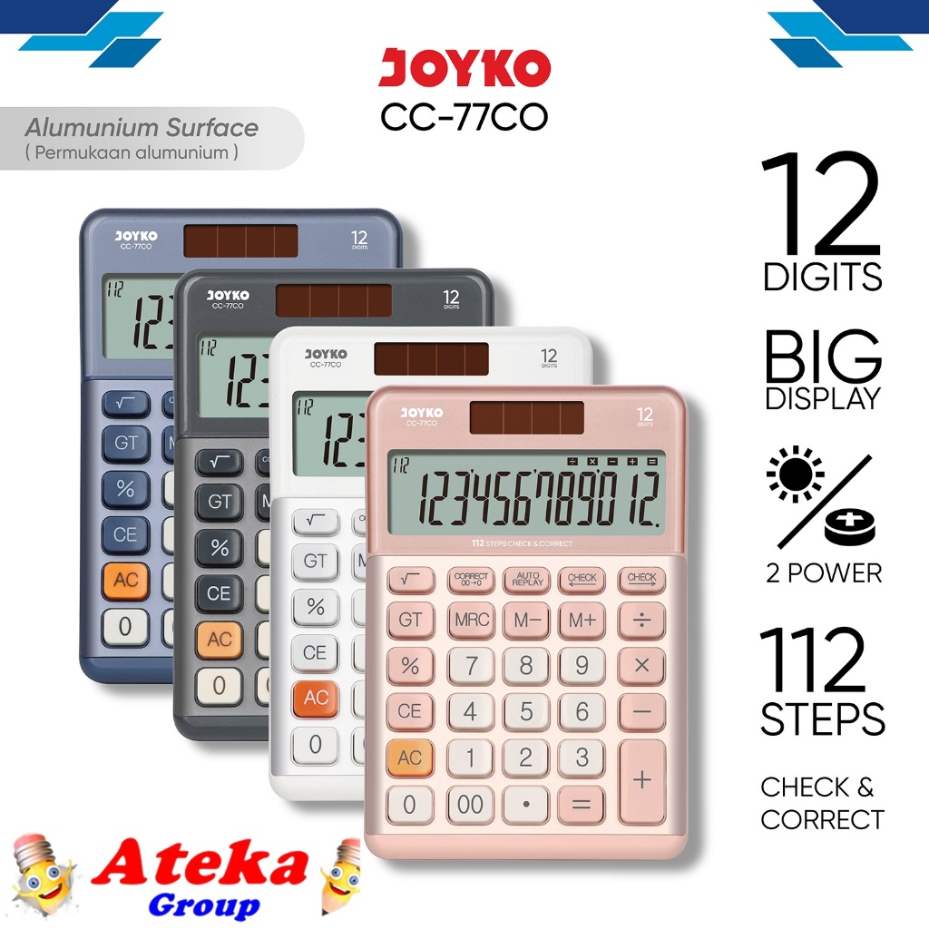

JOYKO Calculator Kalkulator CC-77CO 12 Digits Check & Correct