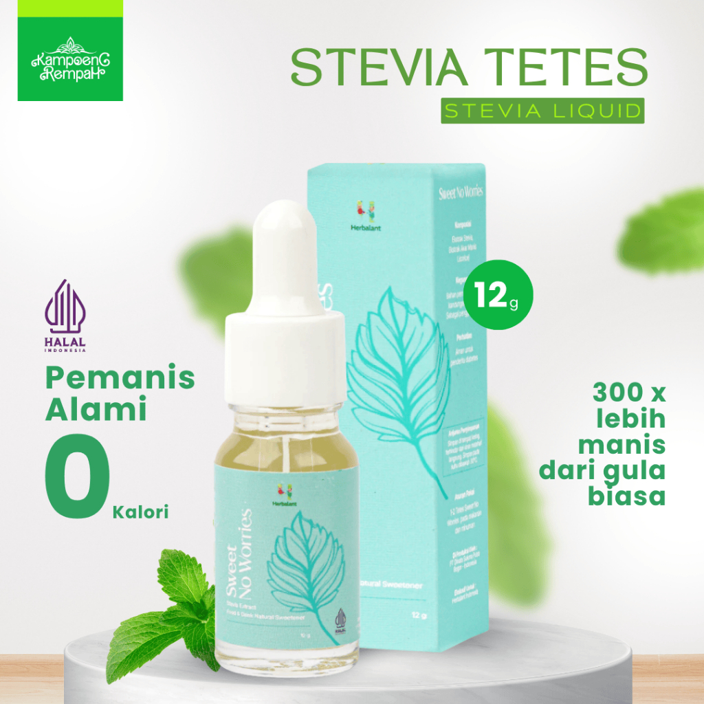 

Stevia Tetes | Stevia Liquid Sweet No Worries Original Herbalant | Pemanis Cair Pengganti Gula 12g