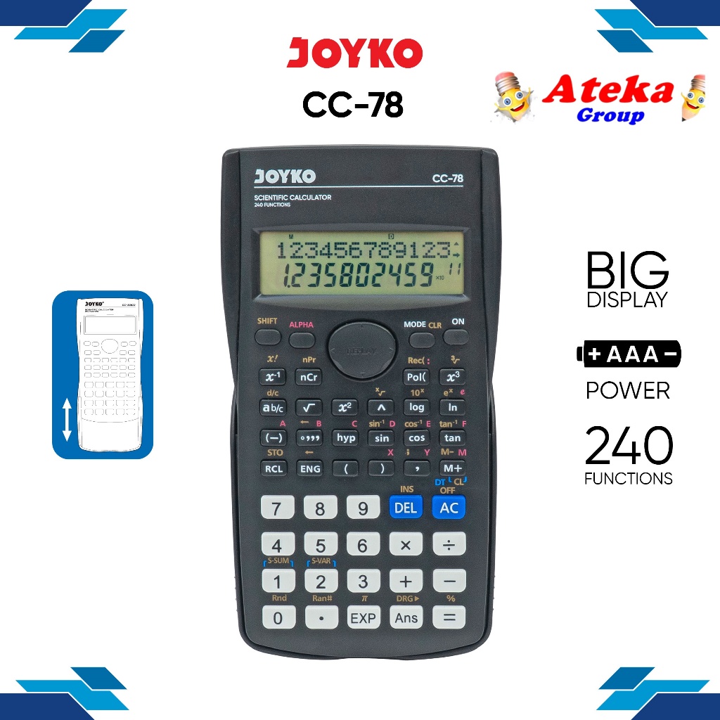 

JOYKO Calculator Scientific Kalkulator Ilmiah CC-78 240 Functions