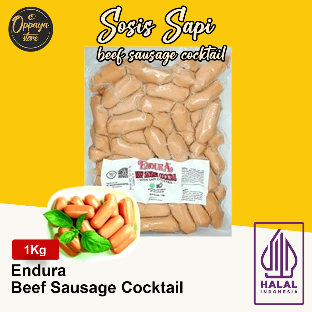 

Sosis Beef Sausage Cocktail 1 Kg By Endura Isi 62 Pcs