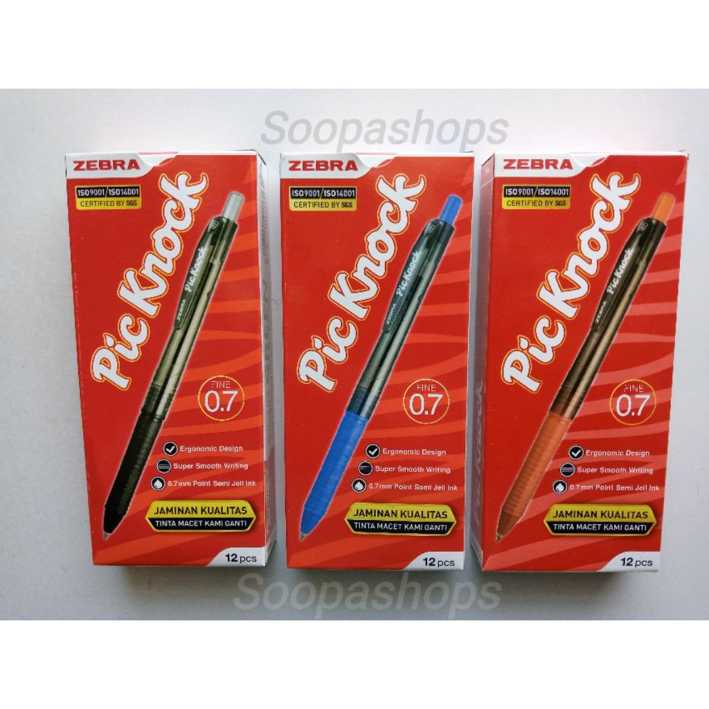 

Bolpoin Zebra Pic Knock 0,7 mm Harga 1 Pak/1Lusin