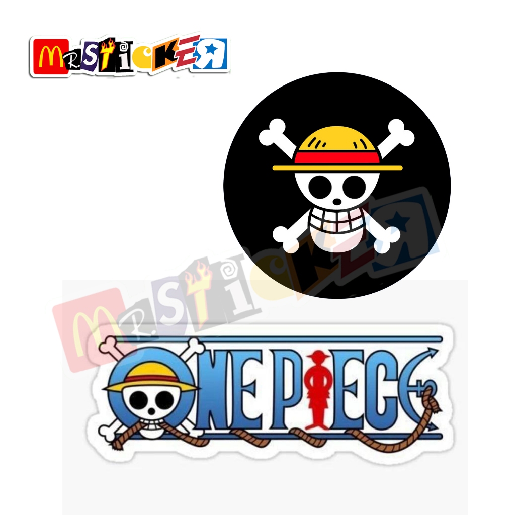 

sticker ONE PIECE logo diecut stiker anime joly roger logo