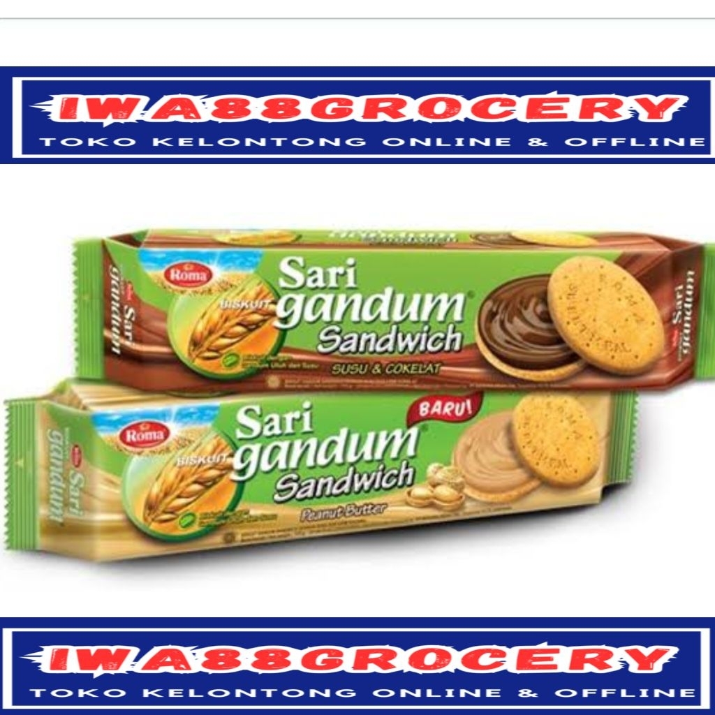 

Roma sari gandum sandwich rol lkemasan baru 115gr