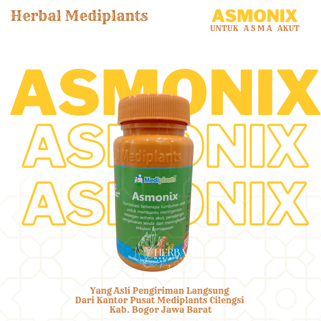 Asmonix - Obat Asma - Herbal Asthma Meningkatkan Sirkulasi Pernapasan Anak Dewasa Ampuh - Mediplants