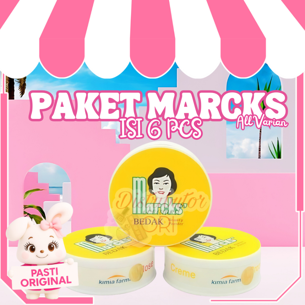 Marcks Bedak Tabur  Paket Bundle Bundling Hemat isi 6PCS Bedak Classic LOOSE POWDER 40 Gr