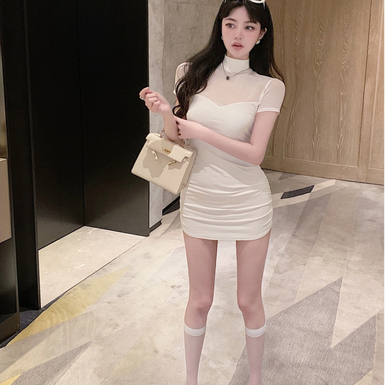 dress putih Pas Body mini dress terbaru 2024 big size pantai prom Lengan Pendek cantik Wanita Dress 