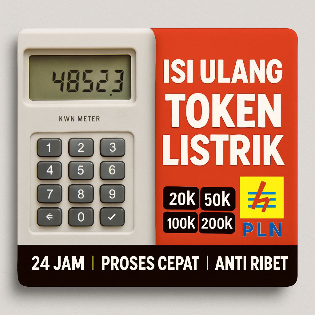 Token Listrik PLN – Isi Ulang Pulsa Prabayar (24 Jam, Proses Cepat)