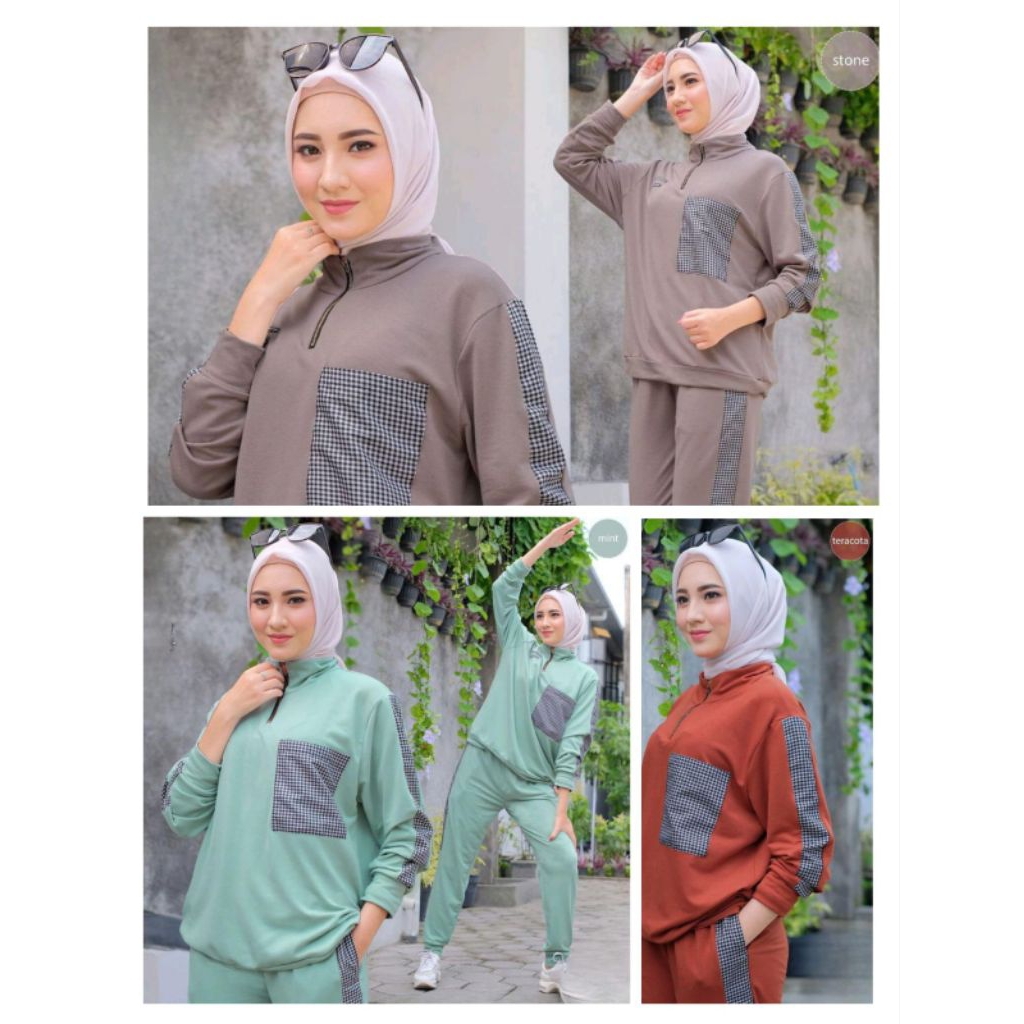 Setelan Olahraga Muslimah Redia Sport – Baju Training Wanita Hijab Terbaru Nyaman & Modis