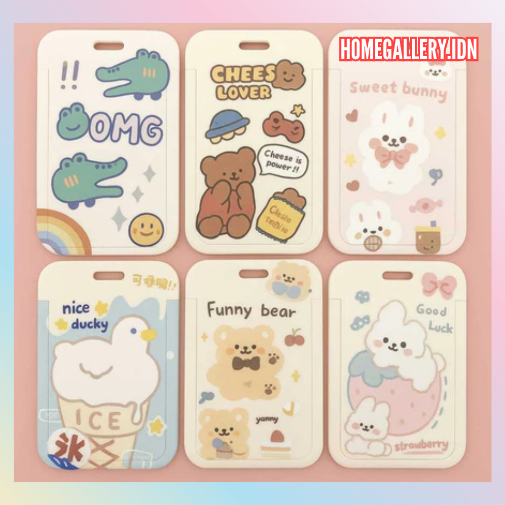 

HG Tempat Kartu Identitas Cute Aesthetic Tempat Kartu Akses MRT/ID Card Holder Character/Pelindung Kartu Name Tag