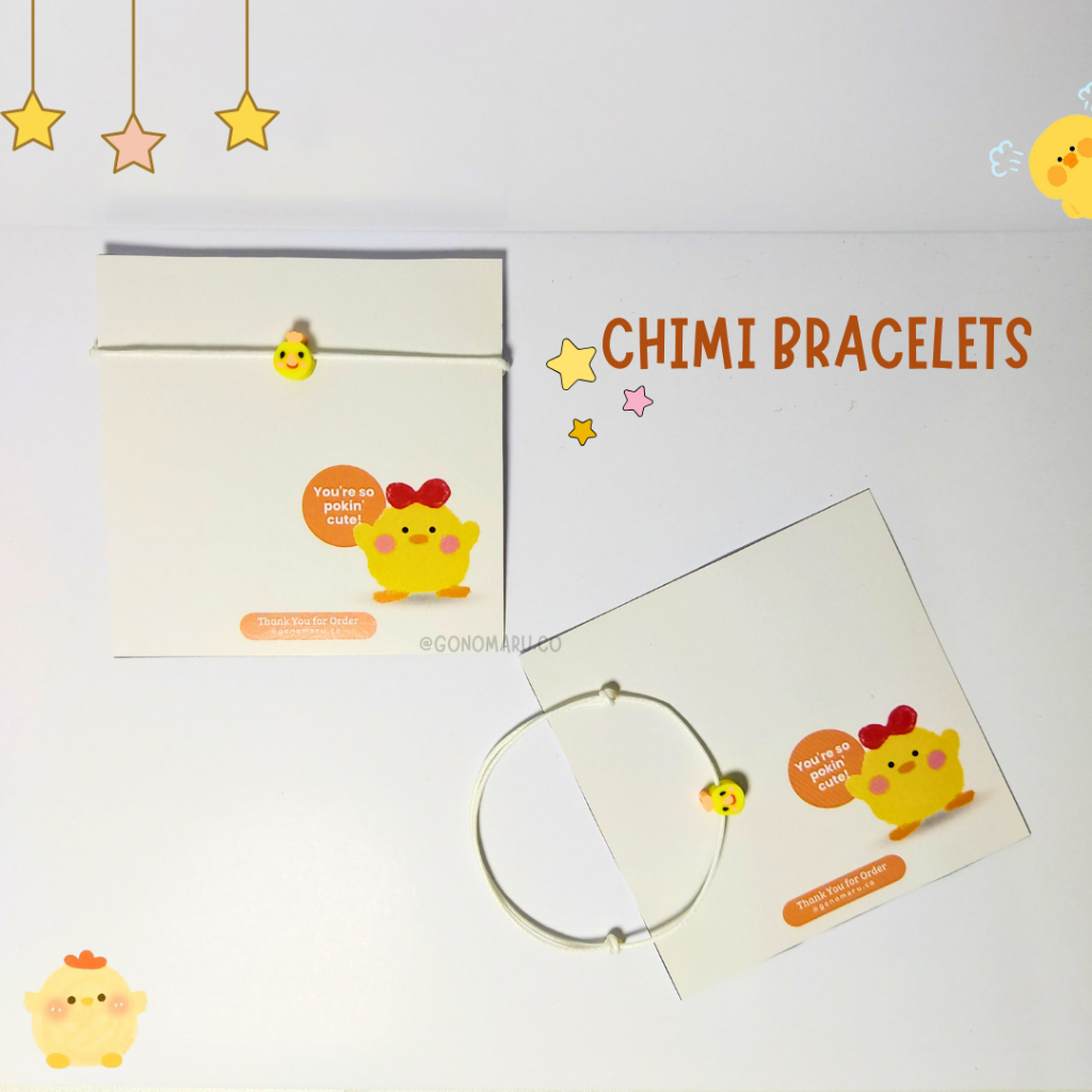 (READY STOCK) CHIMI BRACELETS BY GONOMARU.CO | Gelang Anak Ayam Lucu / Gelang Tali Korea 0.5mm / Gel