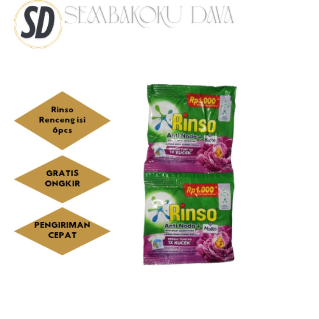 Rinso pk bubuk renceng// rinso softergent renceng isi 6