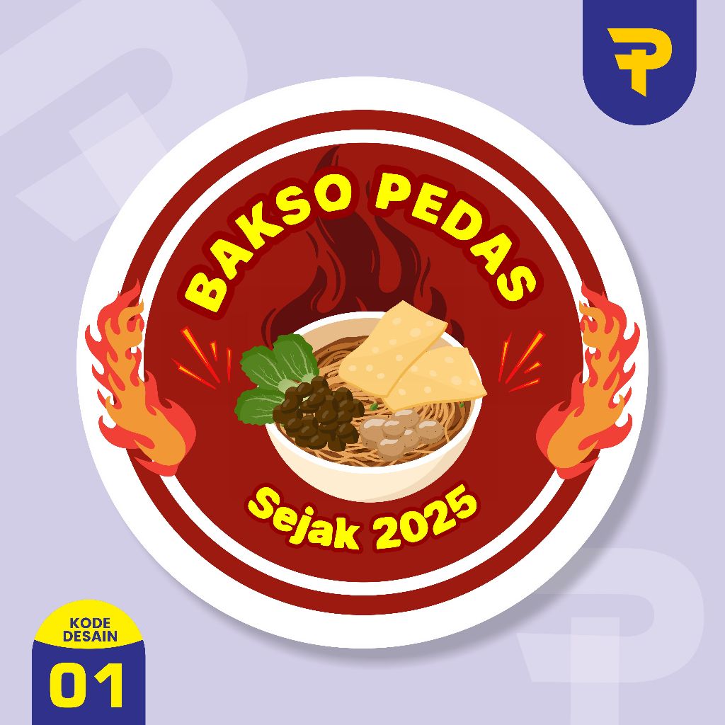 stiker label kemasan bakso mie ayam