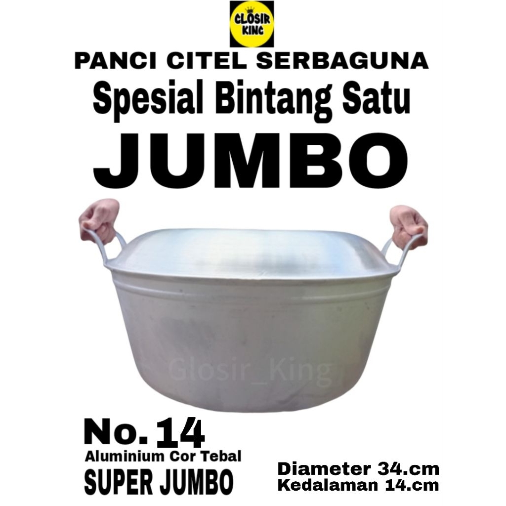 citel panci katel super tebal bintang satu ukuran no.14