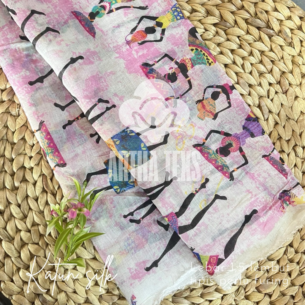kain katun silky motif etnik