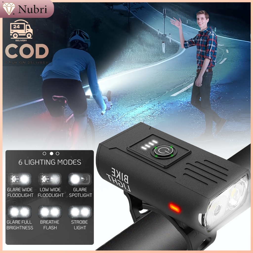 Nubri COD Lampu Sepeda Super Terang | Lampu Sepeda Gunung MTB | Lampu LED Tahan Air untuk Sepeda | C