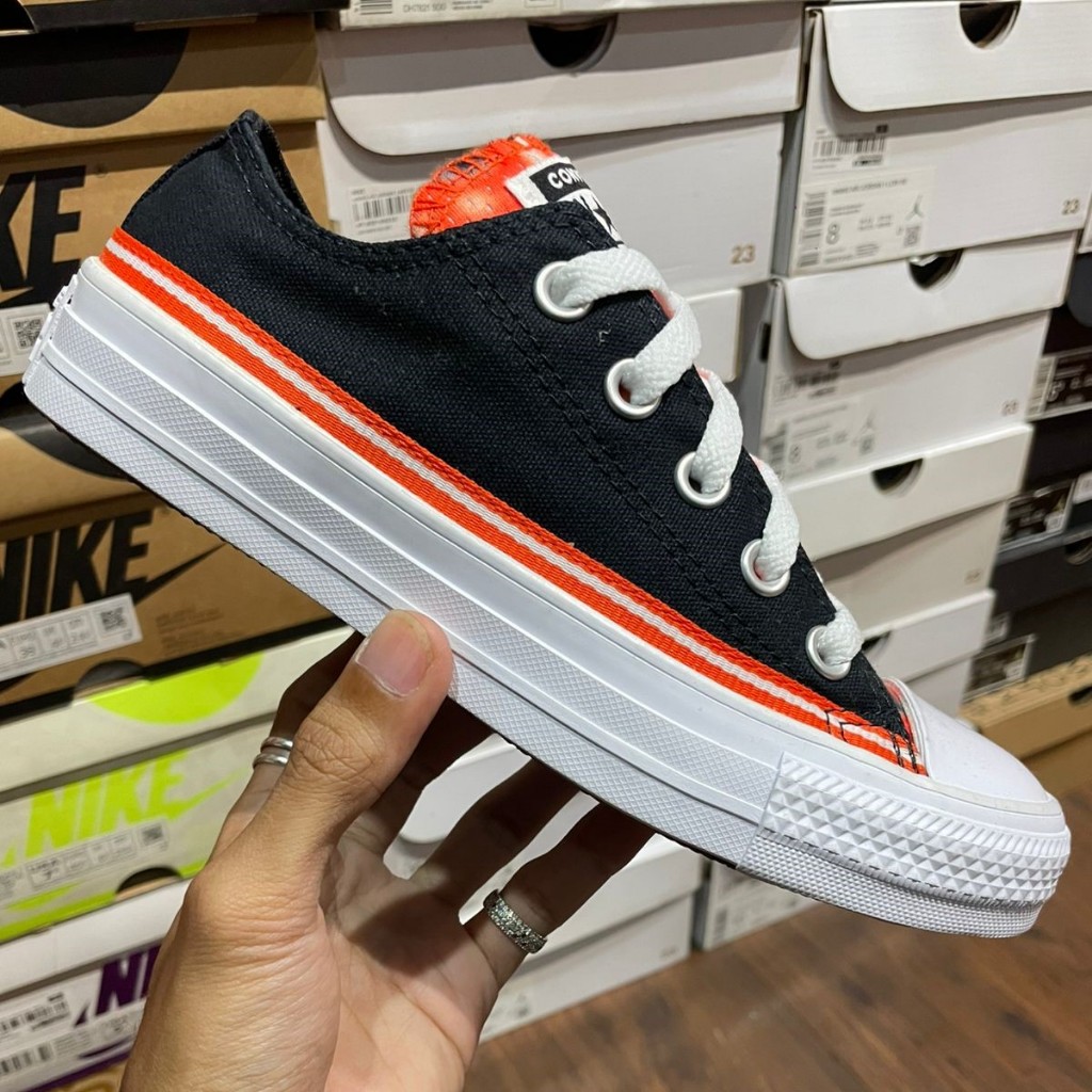 Sepatu Ctas Summer Ox - Black / Bright Poppy