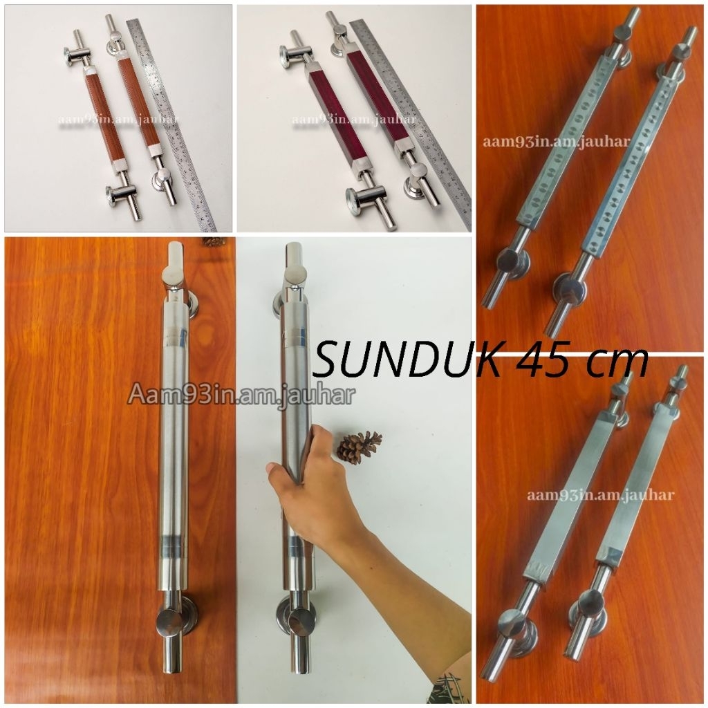 Handle Pintu Rumah 45 cm 1 kg Tarikan Gagang Kunci Kupu Tarung Bulat Sunduk Kotak As Baut 35,5 cm Do