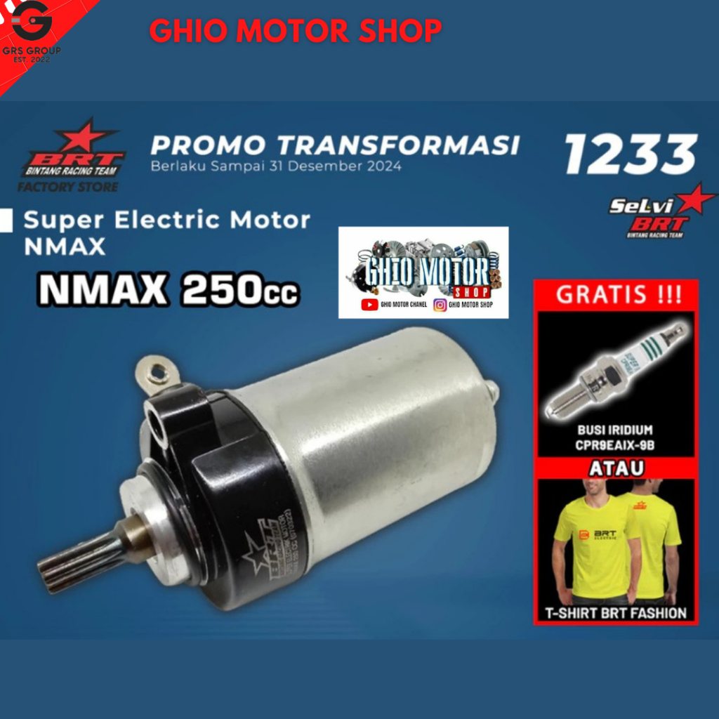 GHIO MOTOR - DINAMO STARTER BORE UP BRT NMAX MIO M3 MIO J S Z SOUL GT 125 FINO FI BYSON X RIDE STATE