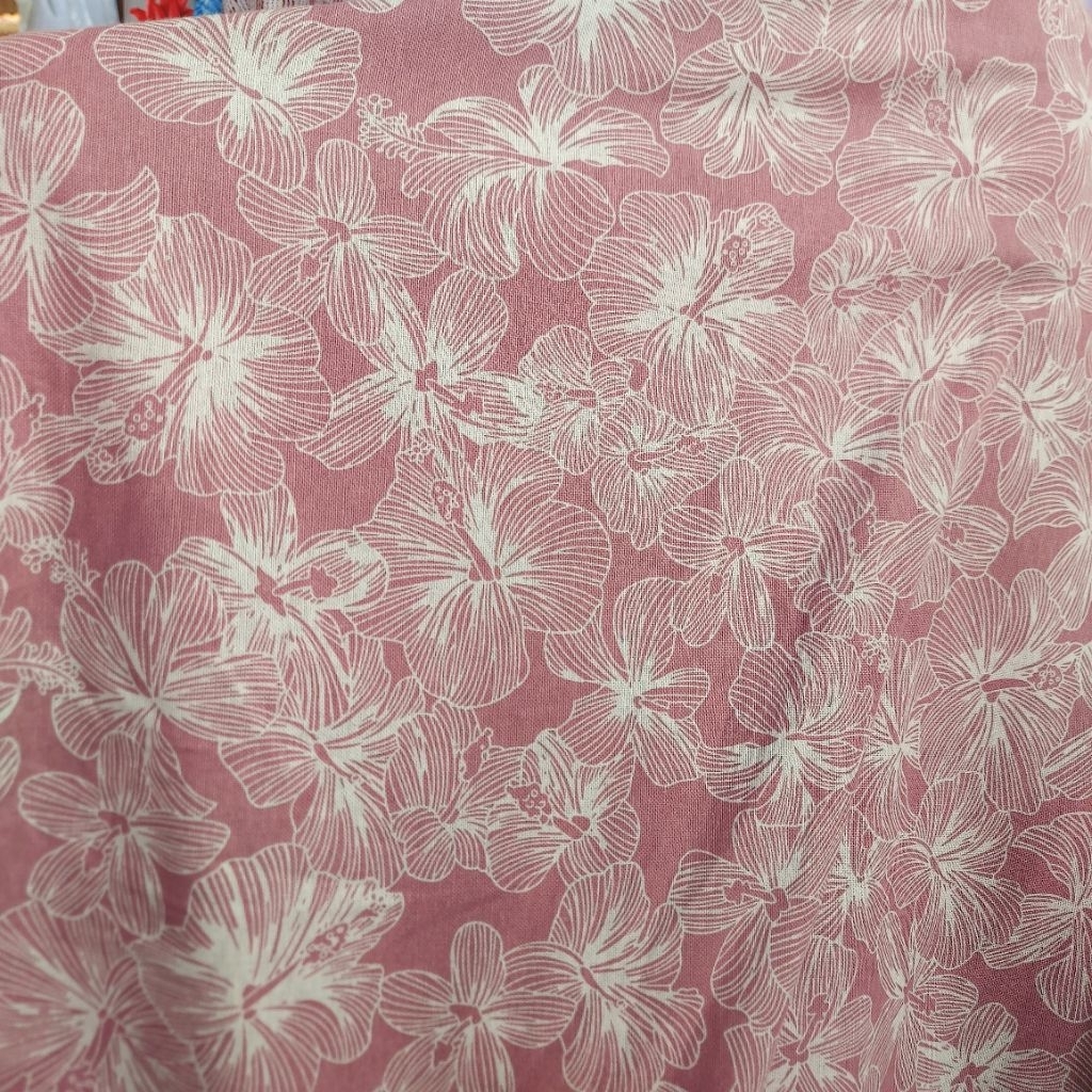 kain linen premium  - kain linen motif antik  - kain linen meteran  - kain linen korea ( peach) kr