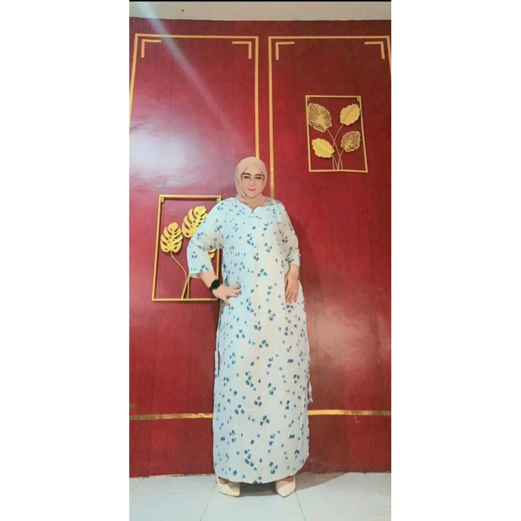 GAMIS RAYON PREMIUM JUMBO  MOTIF KAIN LEMBUT
