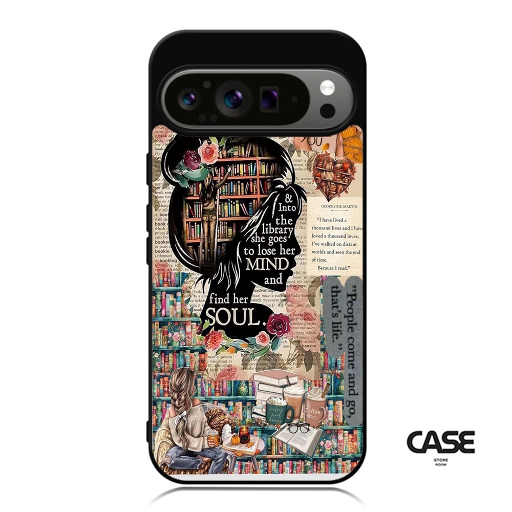 Phone Case Google Pixel 9 8 7 6 5 4 3 Pro XL 4g 5g TPU Custom Softcase Rainbow Books Shelf
