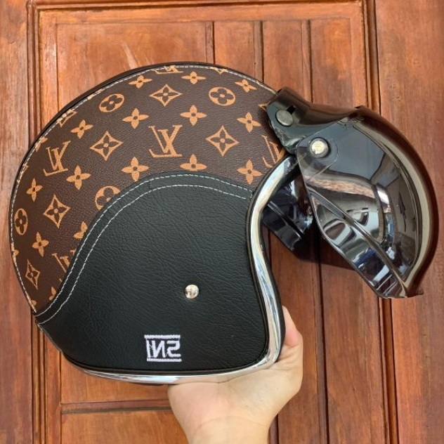 Helm Bogo Dewasa Klasik Kulit Premiun Pria Wanita SNI Remaja